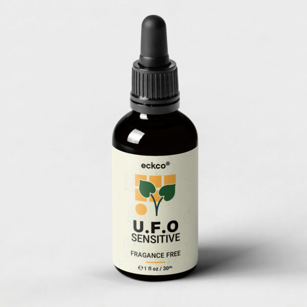 Eckco U.F.O Original Face Oil, 30ml glass dropper bottle. Scent free and kawakawa infused.