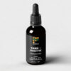 A 30ml dark glass dropper bottle of eckco Tame + Soothe Fragrance Free Beard & Skin Conditioning Oil. The black label features the brand's logo